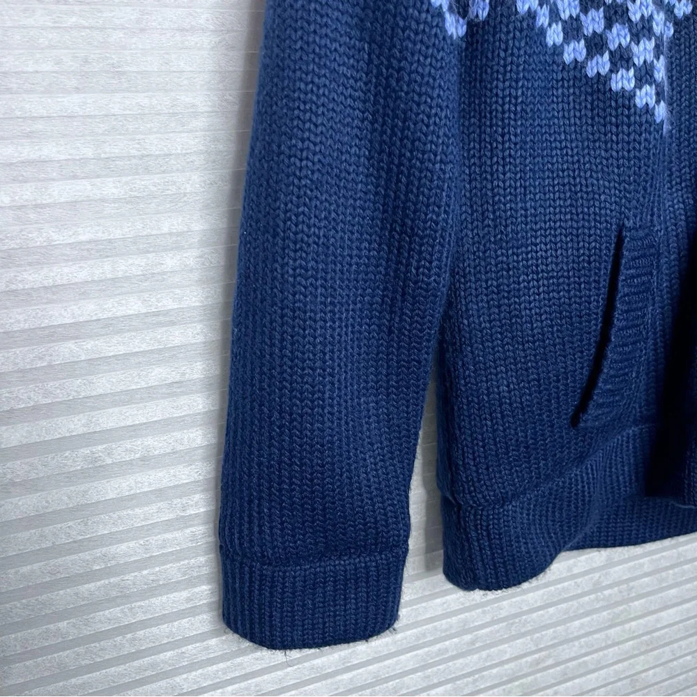 Vintage GAP Kids Knit Fleece Y2K Holiday Hooded Long Sleeve warm sweater XL 12